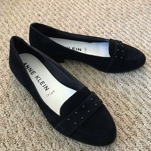 Anne Klein Black Studded Flats Size 8